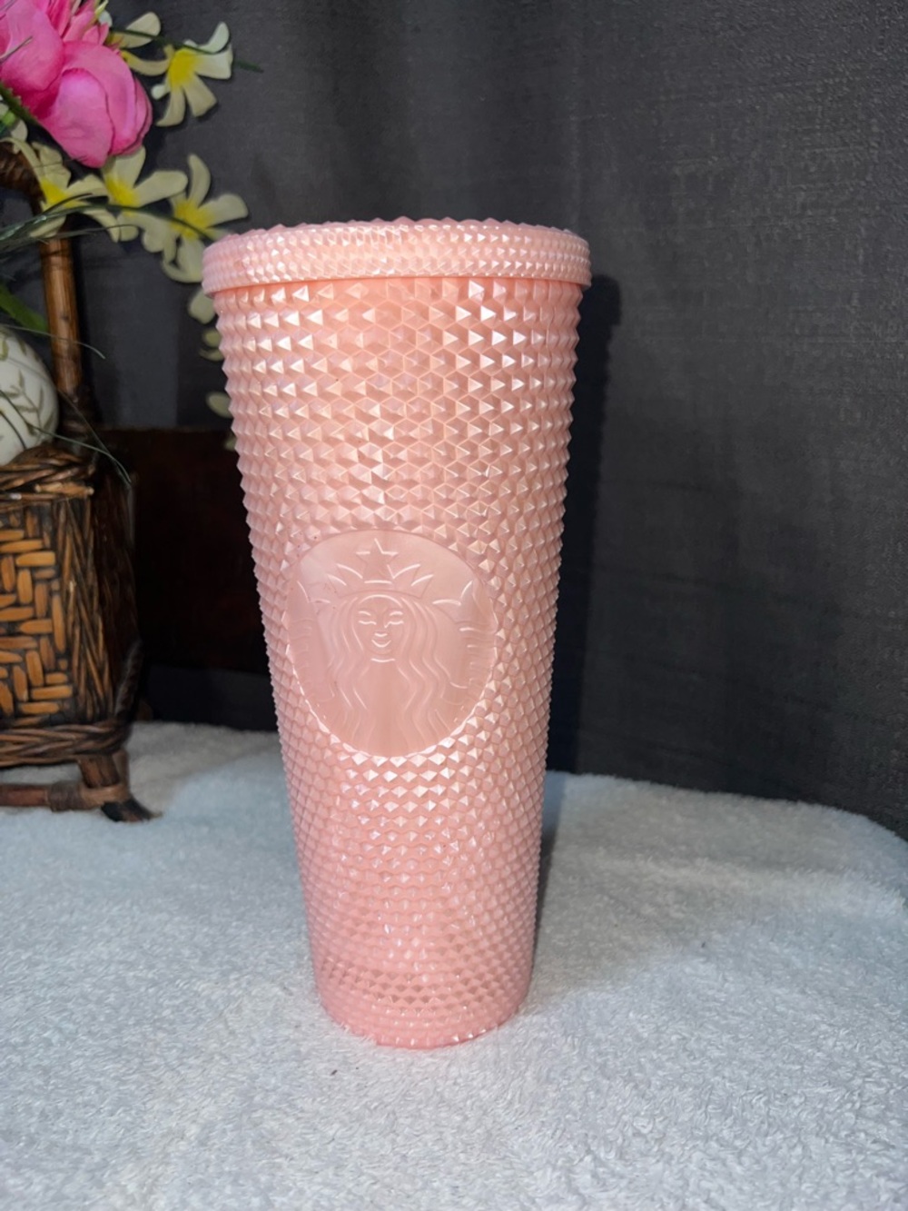 Starbucks Blush Pink Pearl Studded Cold Cup